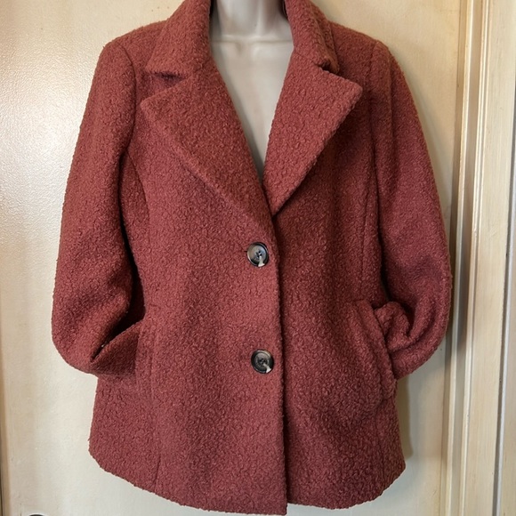 Sam Edelman Women's Cozy Sherpa Jacket in Dusty Rose size S - Picture 5 of 12